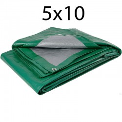 Тент &quot;Тарпикс&quot; 5*10 м, 120 г/м2, цвет Зеленый, люверсы каждые 50см  в Протвино