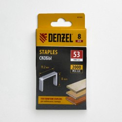 Denzel Скобы, 8 мм, для мебельного степлера, тип 53, 2000 шт.  в Протвино
