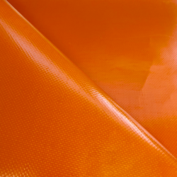 Тентовый материал ПВХ 450 гр/м2, Оранжевый (Ширина 160см), на отрез  в Протвино, 450 г/м2, 699 руб