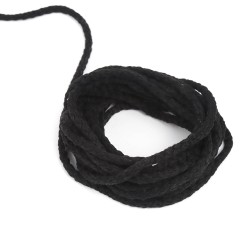 Шнур для одежды тип 2,  Чёрный (плетено-вязаный/полиэфир)  в Протвино